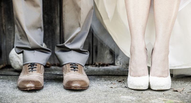 Feet of Wedding Couple