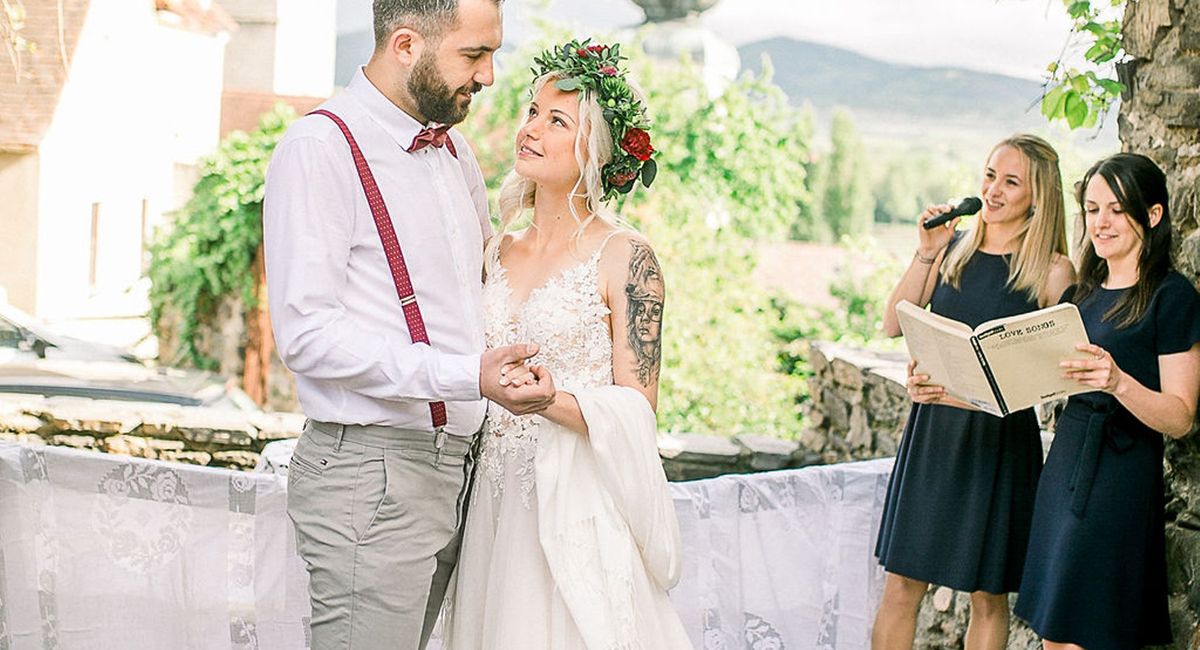 Romantische Boho-Hochzeit am historischen Platz