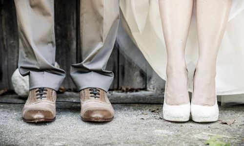 Feet of Wedding Couple