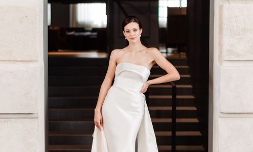 Hochzeitskleid,Braut,Kleid,Brautkleidung,Brautpartykleid,Flash-Fotografie,Trägerloses Kleid,Ärmel,Taille,Geste,