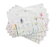 Maison d' Hermine Botanical Fresh 100% Baumwolle Set mit 4 Tischsets für den Esstisch | Küche | Hochzeit | Alltag | Dinnerpartys | Frühling/Sommer (33 cm x 48 cm)