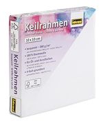 Idena 60009 - Keilrahmen mit Leinwand aus 100% Baumwolle, Grammatur 380 g/m², für Öl- und Acrylfarben, ca. 10 x 10 cm groß, weiß