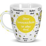 Sheepworld 46509 Sonnenschein ist Alles doof, Sonne, Porzellan, 45 cl, Gelb, Geschenk Freundschaft Tasse, 1 Stück (1er Pack)