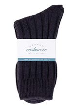 Graham Cashmere - Herren-Bettsocken aus reinem Kaschmir, hergestellt in Schottland, in Geschenkbox, navy, Einheitsgröße