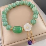 Feng Shui Jade Reichtum Armband Authentische Jade Lotus 14K Gold Schmuck Heilung Chakra Meditation Kristall Amulett Glück Reichtum Ward Off Böse Geister Armband Geschenke Für Frauen Männer