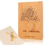 Creawoo Grußkarte Aus Holz, Ich liebe Dich Karte Geschenke, Jubiläumskarte, Personalisiert Liebesbrief Postkarten Hochzeit Hochzeitskarte, Ggeburtstagskarte Für Die Frau Den Mann Paare Jeden Tag