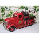 GR Modell Auto Feuerwehr Blech 29cm Oldtimer Feuerwehrauto Deko Fire Dept Retro Stil