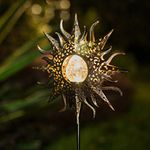 Solarlampen für außen , TakemeEuro Sonne Solarleuchte Garten Metall LED Deko Warmweiße Wasserdicht IP44 Solarlampe Wegbeleuchtung für Außen Villa Rasen Gehwege