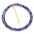 Saphir Kette Damen, Perlengröße 3 mm, echte Edelsteine, schönes Geschenk