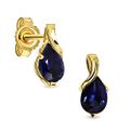 Miore Ohrringe Damen tropfen Ohrhänger mit Edelstein / Geburtsstein Saphir in Blau aus Gelbgold 9 Karat / 375 Gold, Ohrschmuck