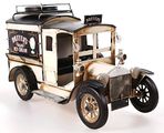 Oldtimer Eis-Wagen 33 cm Nostalgie Metall Blech mit Bilderrahmen Auto Van