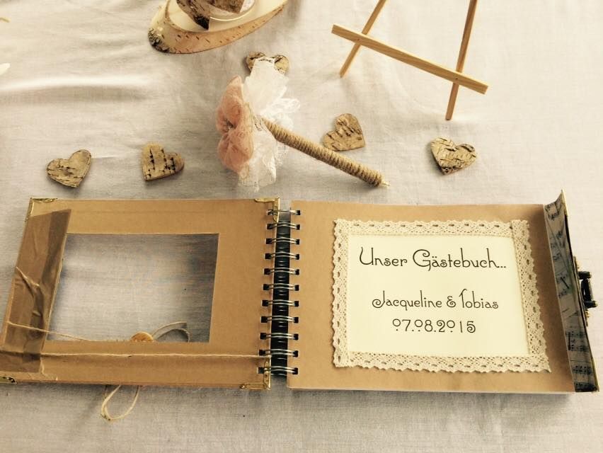 diy vintage gästebuch mit stift