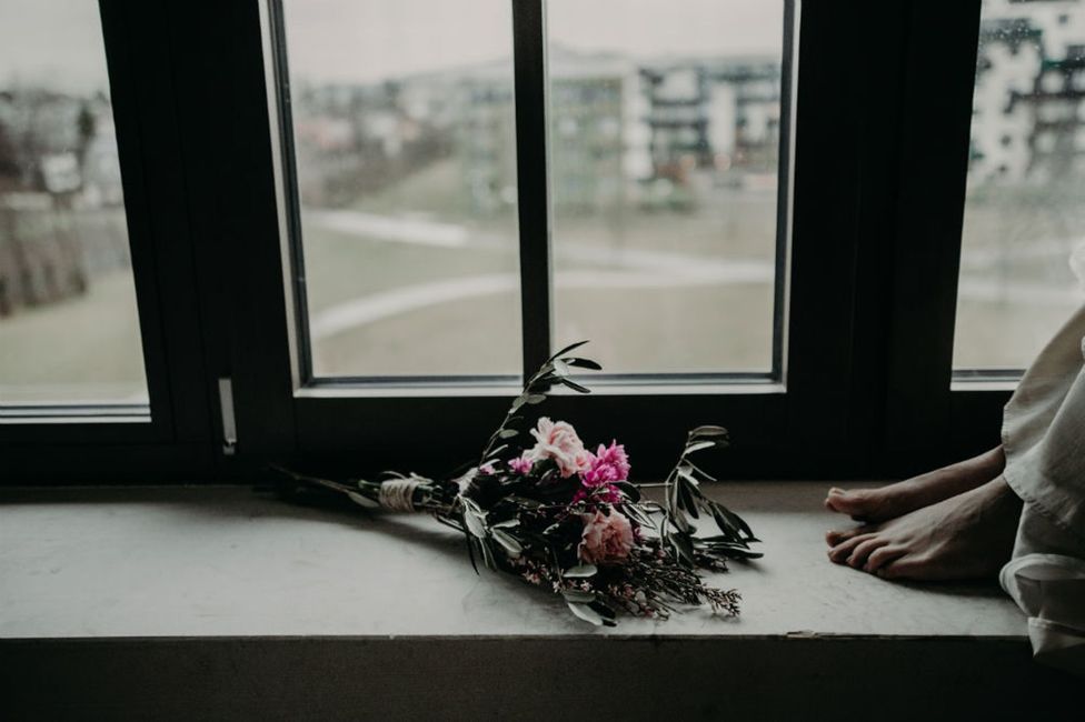 Blumen, Pflanzen, Fenster, Innenarchitektur, Farbtöne und Schattierungen, Glas, Blütenblätter, Holz, Blumenarrangements, monochrome Fotografie,