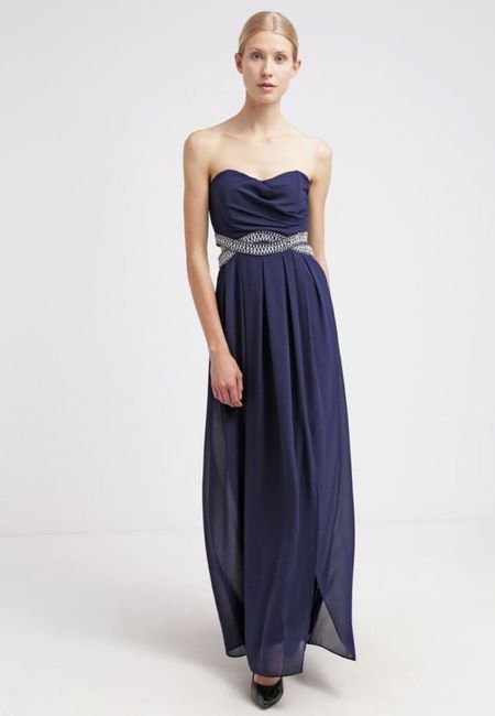 Brautjungfernkleid elegant in navi (vorne)