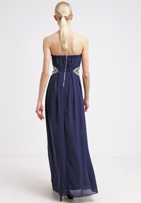 Brautjungfernkleid elegant in navi (Rücken)