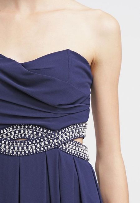 Brautjungfernkleid elegant in navi (Detail)