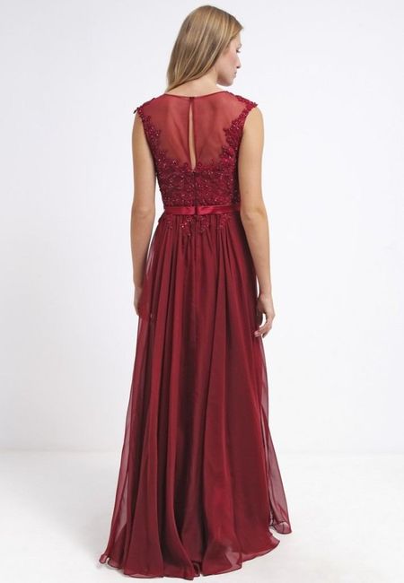 Brautjungfernkleid weinrot (Rücken)