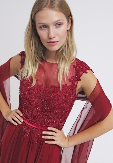 Brautjungfernkleid weinrot (Detail vorne)