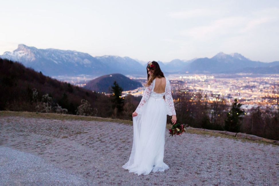 Himmel, Wolke, Hochzeitskleid, Braut, Pflanze, Berg, Kleid, Menschen in der Natur, Blitzlichtfotografie, Baum,